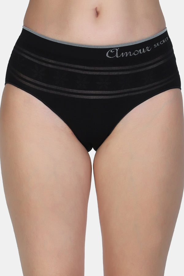 Women's Mid Waist Floral Print Hipster Panty P2350N