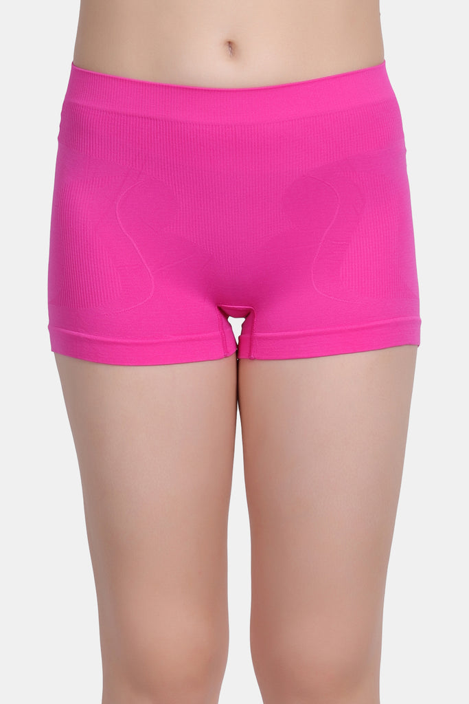 High Coverage Super Stretchable Solid Mid Waist Boy Short Panty P071