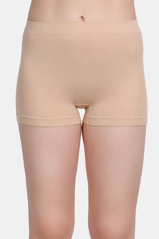 High Coverage Super Stretchable Solid Mid Waist Boy Short Panty P071