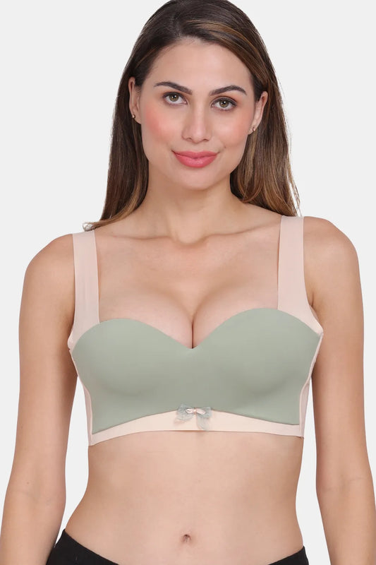 Amour Secret Women's Bonded Lightly Padded Demi Cup Push Bra PD076