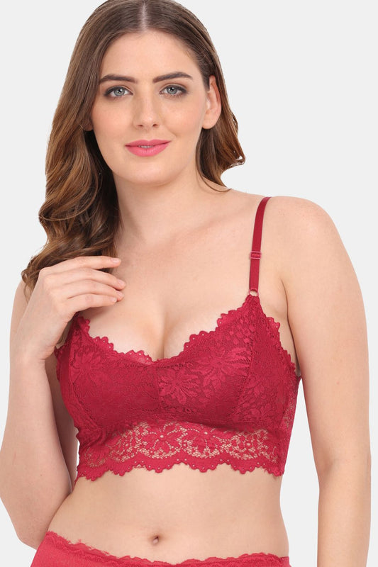 Amour Secret Women's Lightly Padded Lacy Bralette Bra PD53162