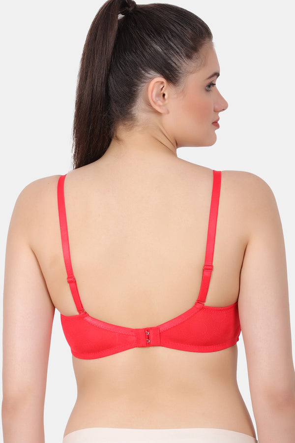 A fully coverage wire-free medium padded bra with designer jacquard spandex fabric for everyday wear  RK001
