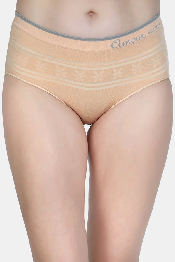 Women's Mid Waist Floral Print Hipster Panty P2350N