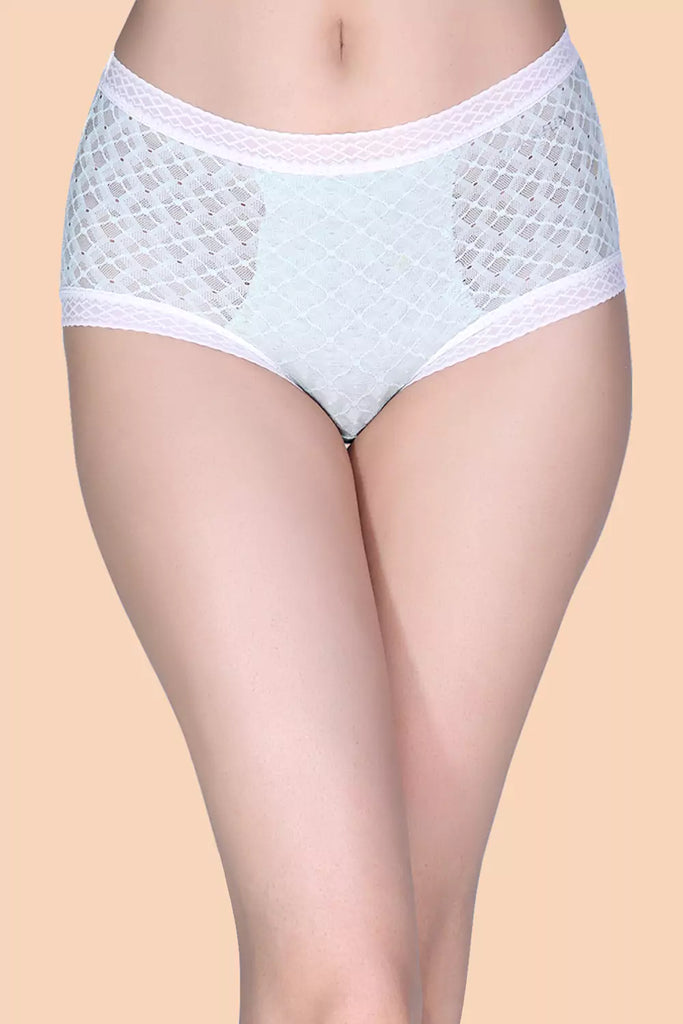 Women's Spandex with Lace Hipster Self Design Panty P86183