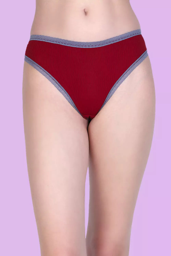 Women's Low Rise Solid Thong Panties P2020