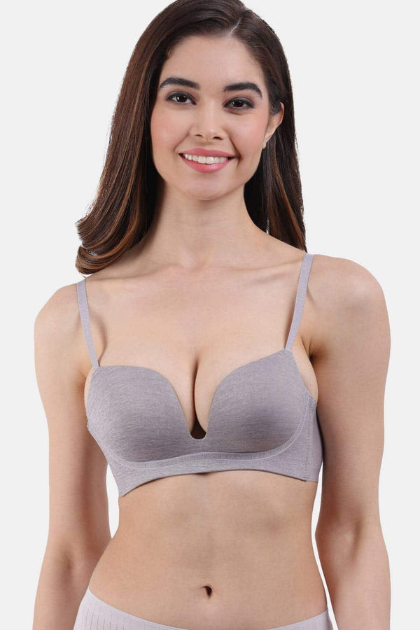 Amour Secret Women's Lightly Padded Seamless Plunge Bra PD2018