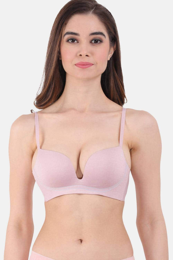 Amour Secret Women's Lightly Padded Seamless Plunge Bra PD2018