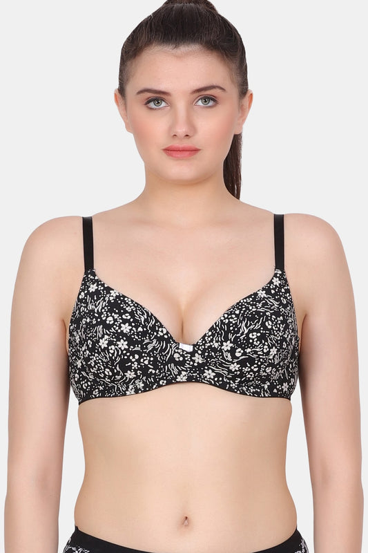 Lightly Padded Wired Polka -Dot Printed Everyday Bra PD9373