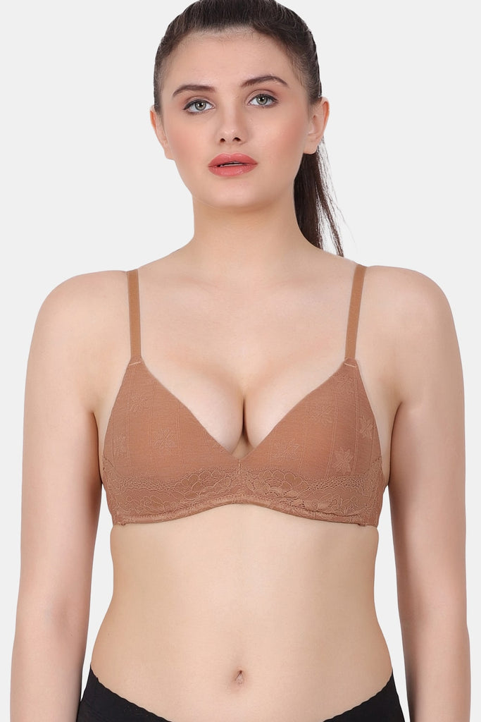 A lightly padded weightless print bra with cotton-spandex fabric that makes you feel super soft PD_S6