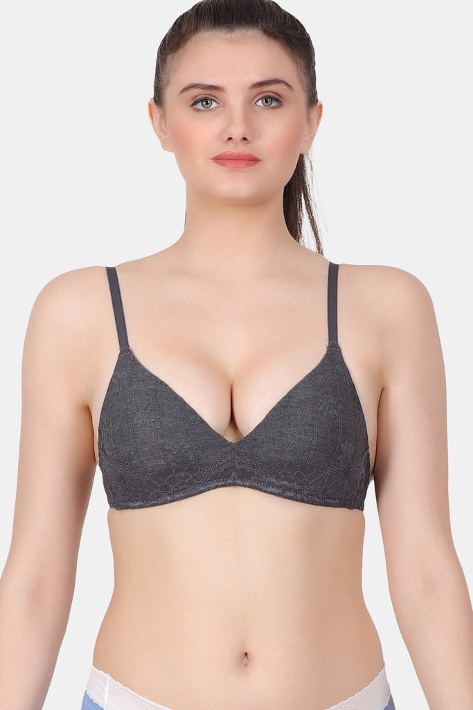 A lightly padded weightless print bra with cotton-spandex fabric that makes you feel super soft PD_S6