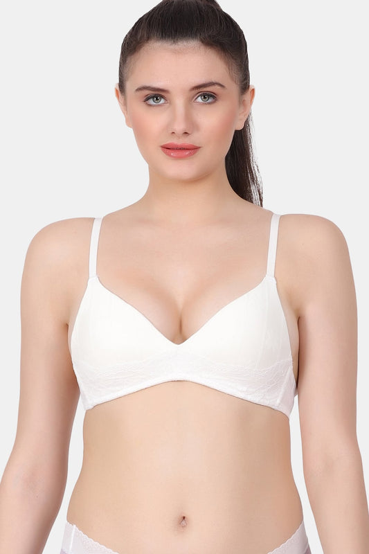 A lightly padded weightless print bra with cotton-spandex fabric that makes you feel super soft PD_S6