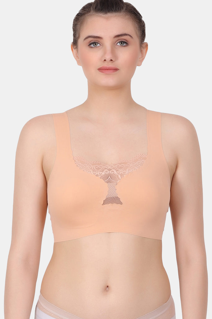 Invisible Polyamide fabric seamless lace Push-up Bra  SB111