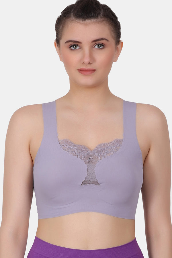 Invisible Polyamide fabric seamless lace Push-up Bra  SB111