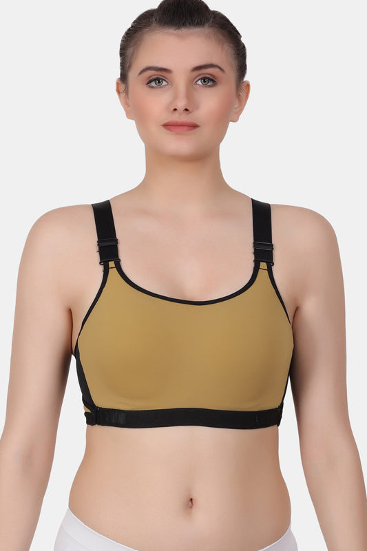 Lightly-Padded Nylon Blend Full Coverage Outdoor, Yoga, Gym Sports Bra For Women With Racerback SB2066