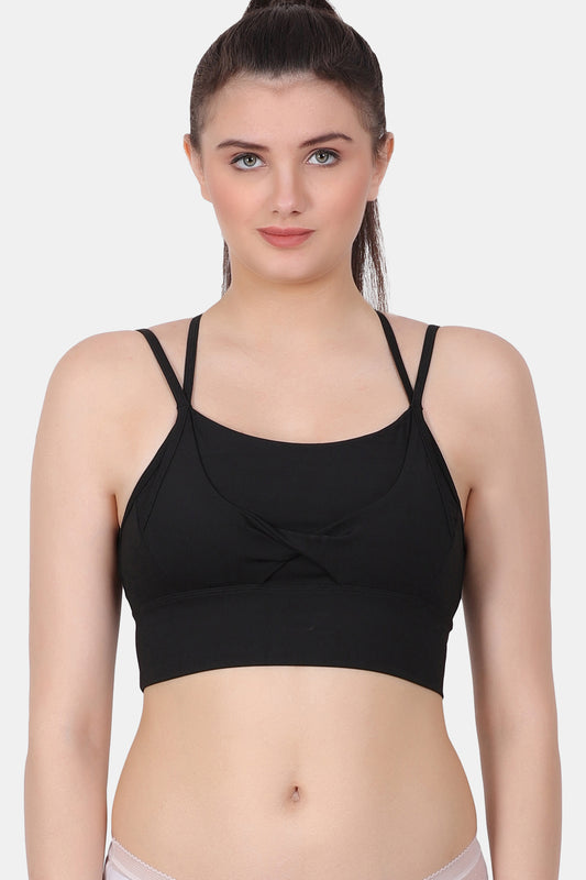 A Super impact padded yoga/gym bra with extremely stretchable polyamide fabric which covers your cleavage and gives terrific support  SB2140