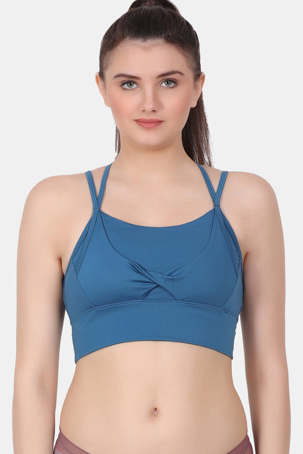 A Super impact padded yoga/gym bra with extremely stretchable polyamide fabric which covers your cleavage and gives terrific support  SB2140